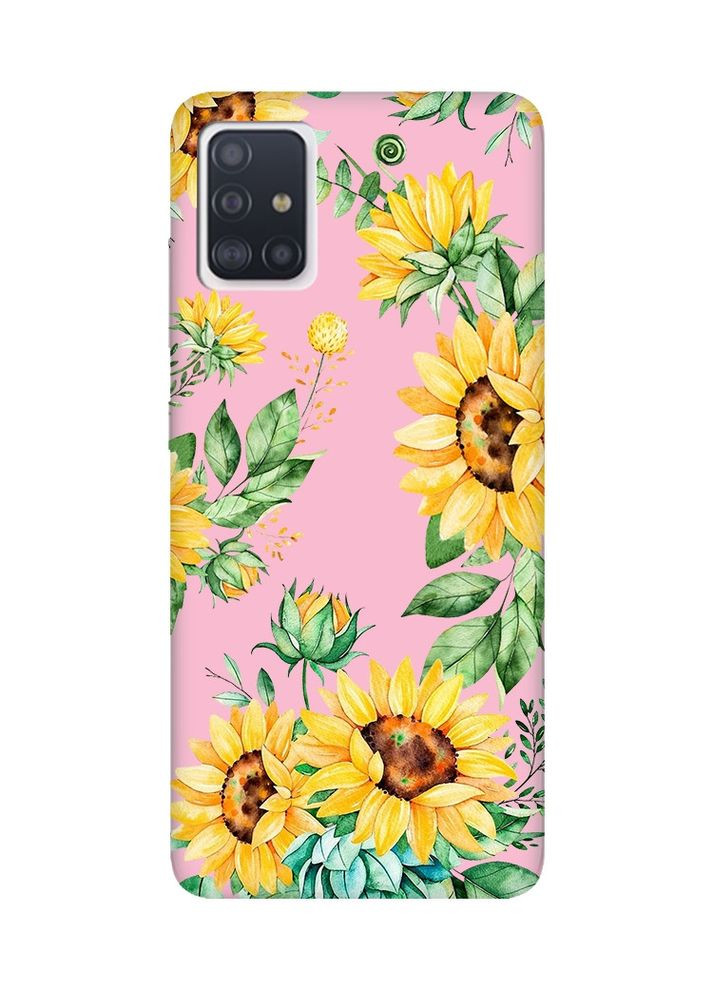 Матовий рожевий чохол на Samsung Galaxy A51:: Соняхи (принт 288) Creative (360673088)