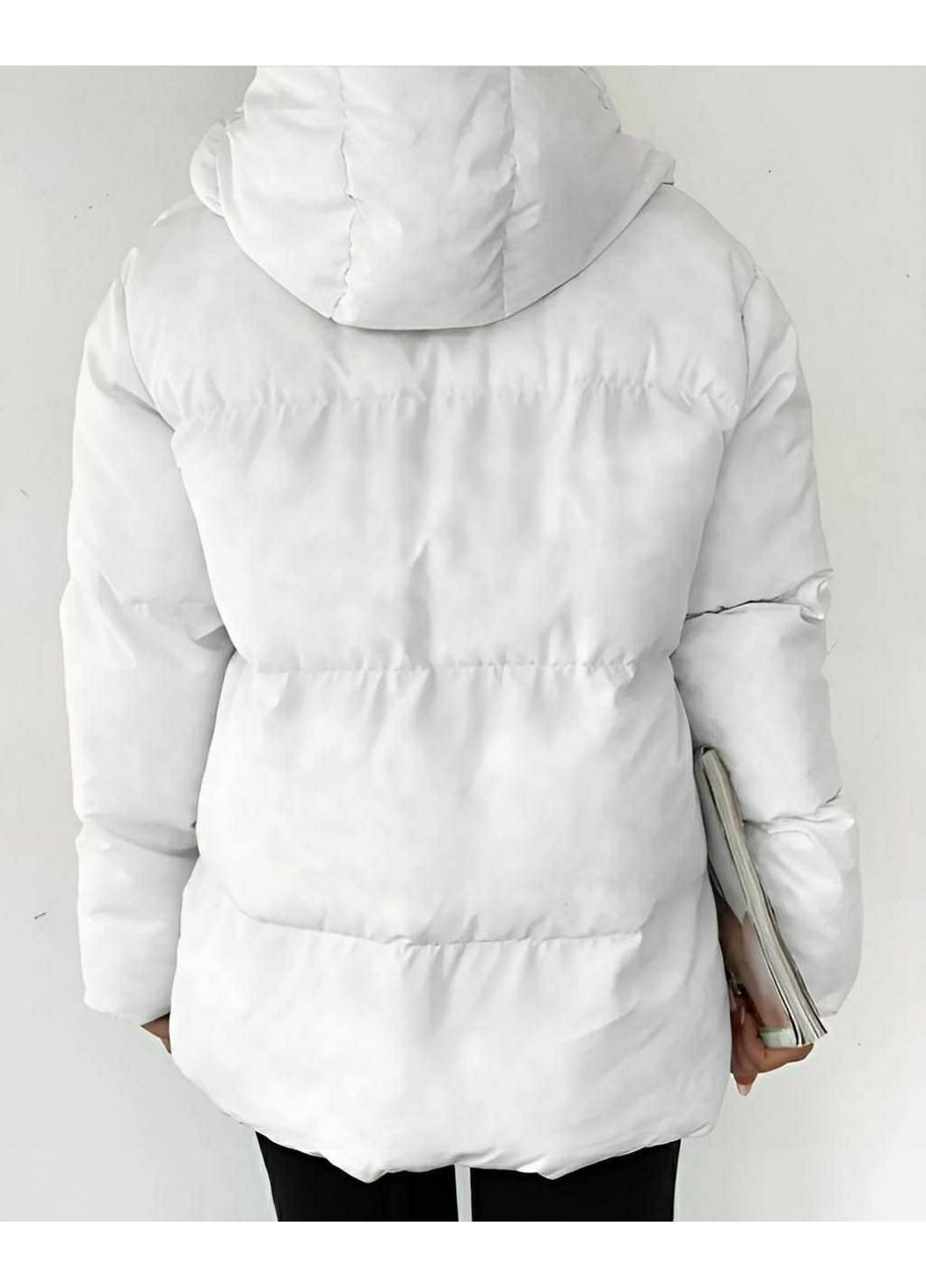 Белая демисезонная женская дутая куртка Adelante