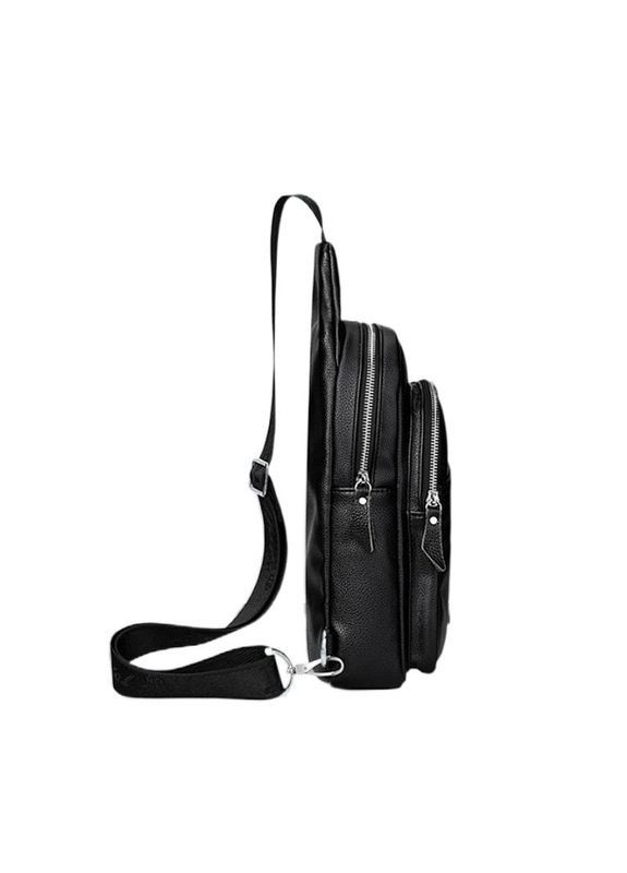 Нагрудная мужская сумка слинг из натуральной кожи Qvant 5021 - Черная Tiding Слінг (366889764)