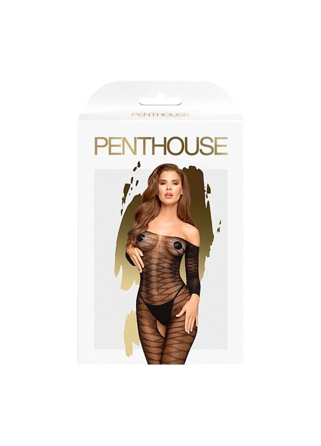 Бодістокінг комбінезон із довгими рукавами Dreamy Diva Penthouse чорний