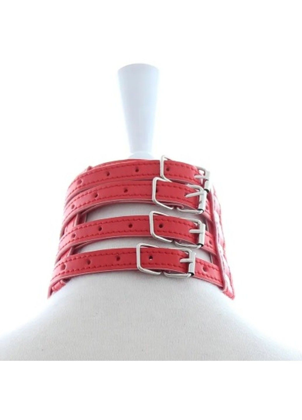 Нашийник з поводком-ланцюжком Collar with chain leash red DS Fetish (292011249)