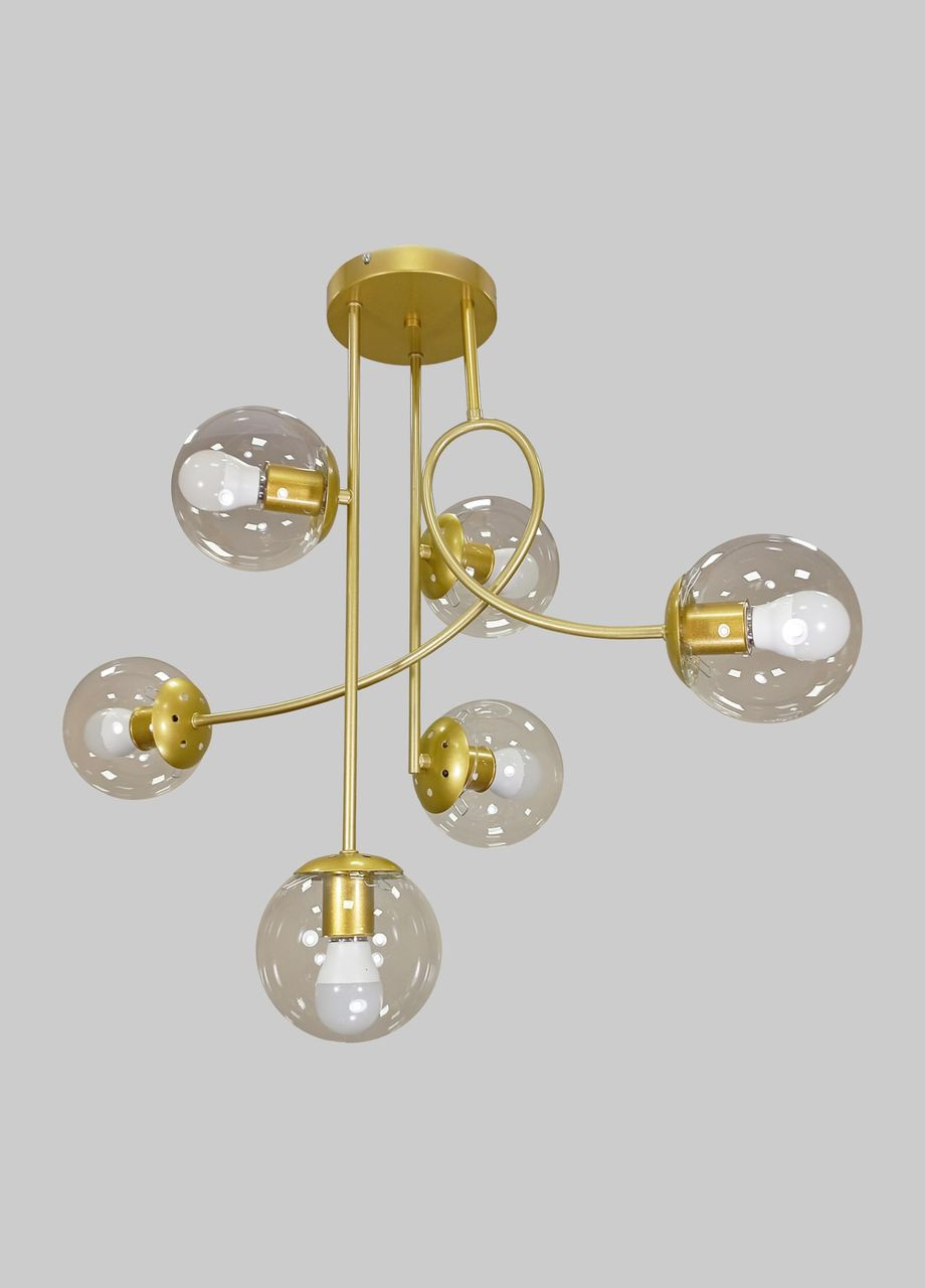Золота люстра з прозорих куль на 6 ламп (52-L7914-6 GD+CL) No Brand (370070692)