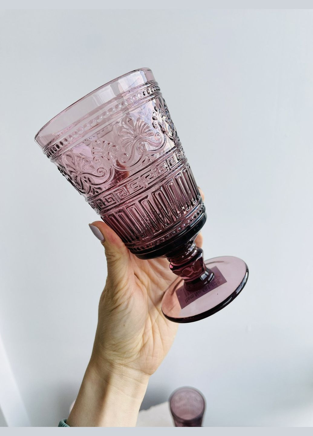 Набор 2 шт. бокалов для вина Винтаж розовый, 360 мл BonaDi (296780234)