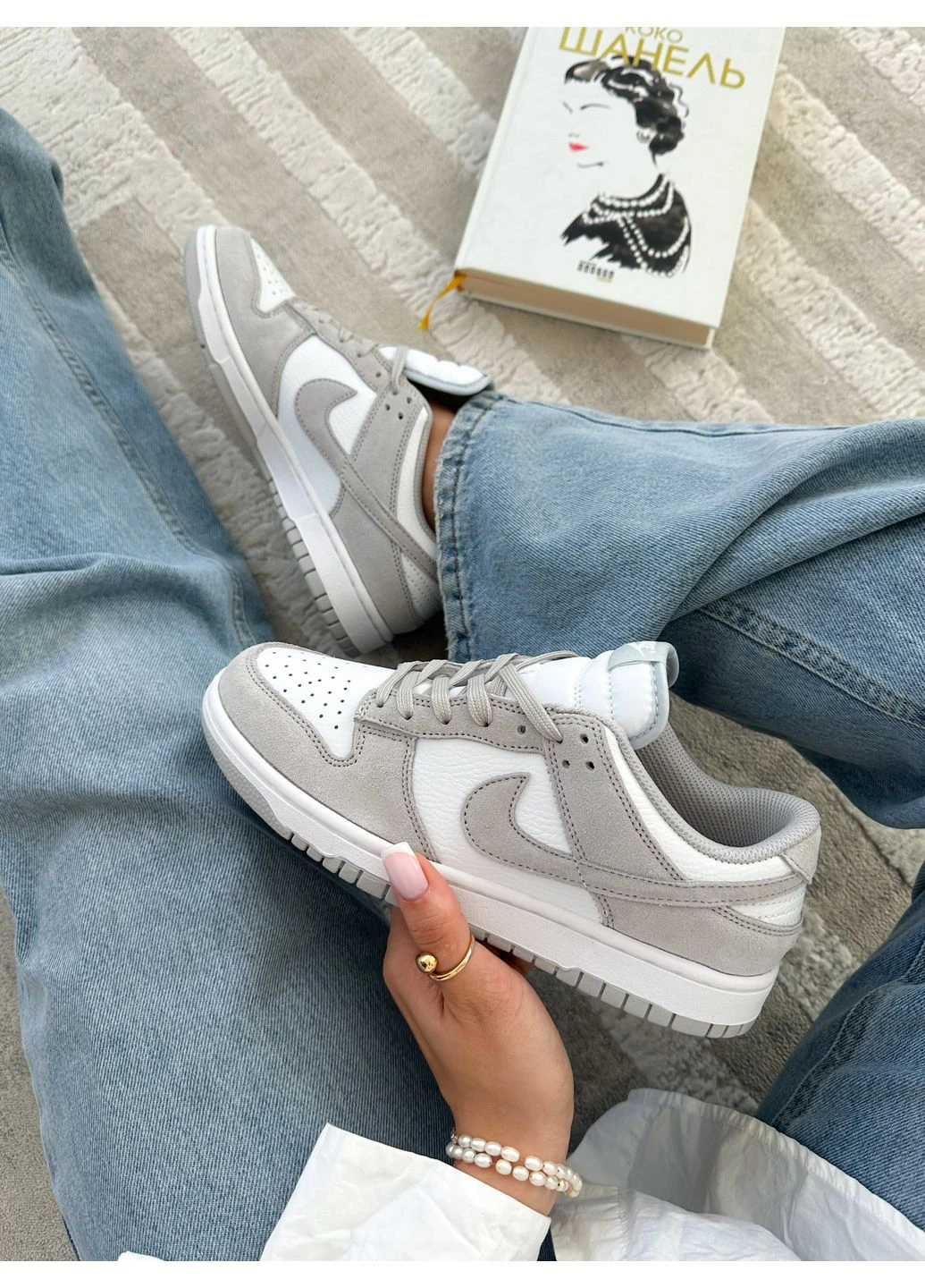 Серые демисезонные кроссовки мужские и женские Nike SB Dunk Low Grey White | Найк СБ Данк низькі
