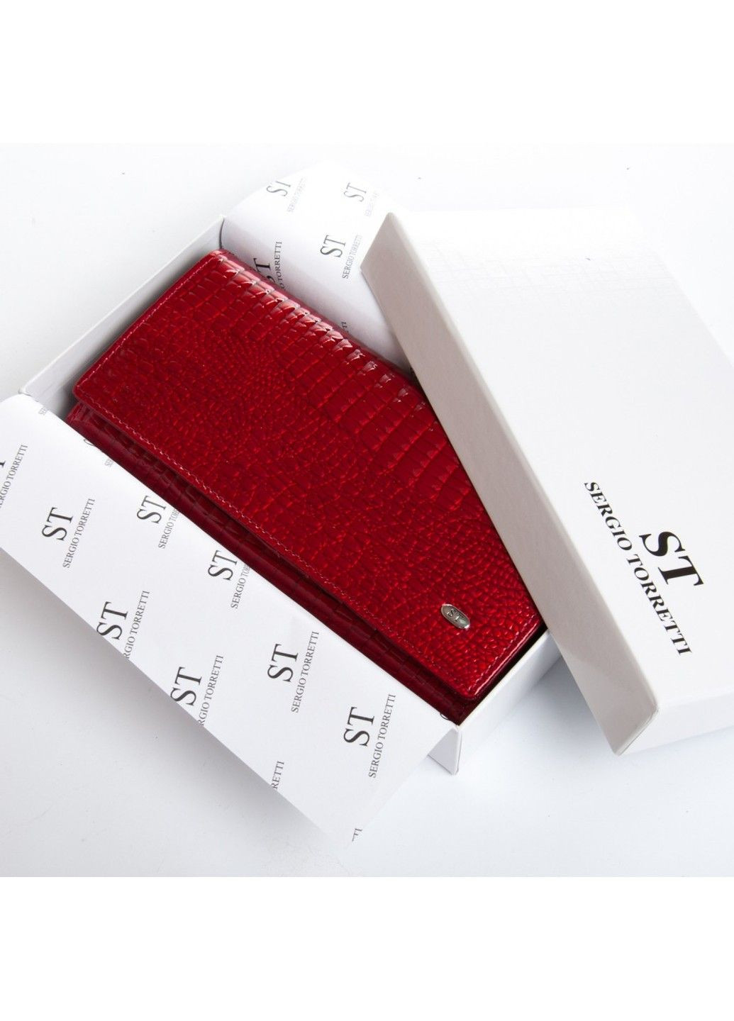 Шкіряний жіночий лаковий гаманець SERGIO TORRETTI FEW501 red ST (360751405)