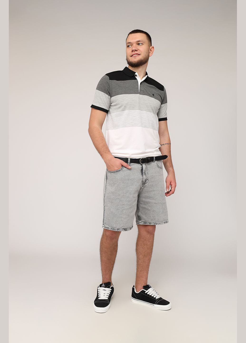 Футболка поло чоловіча колір чорний ЦБ-00275283 INDIGO PARK (329589581)