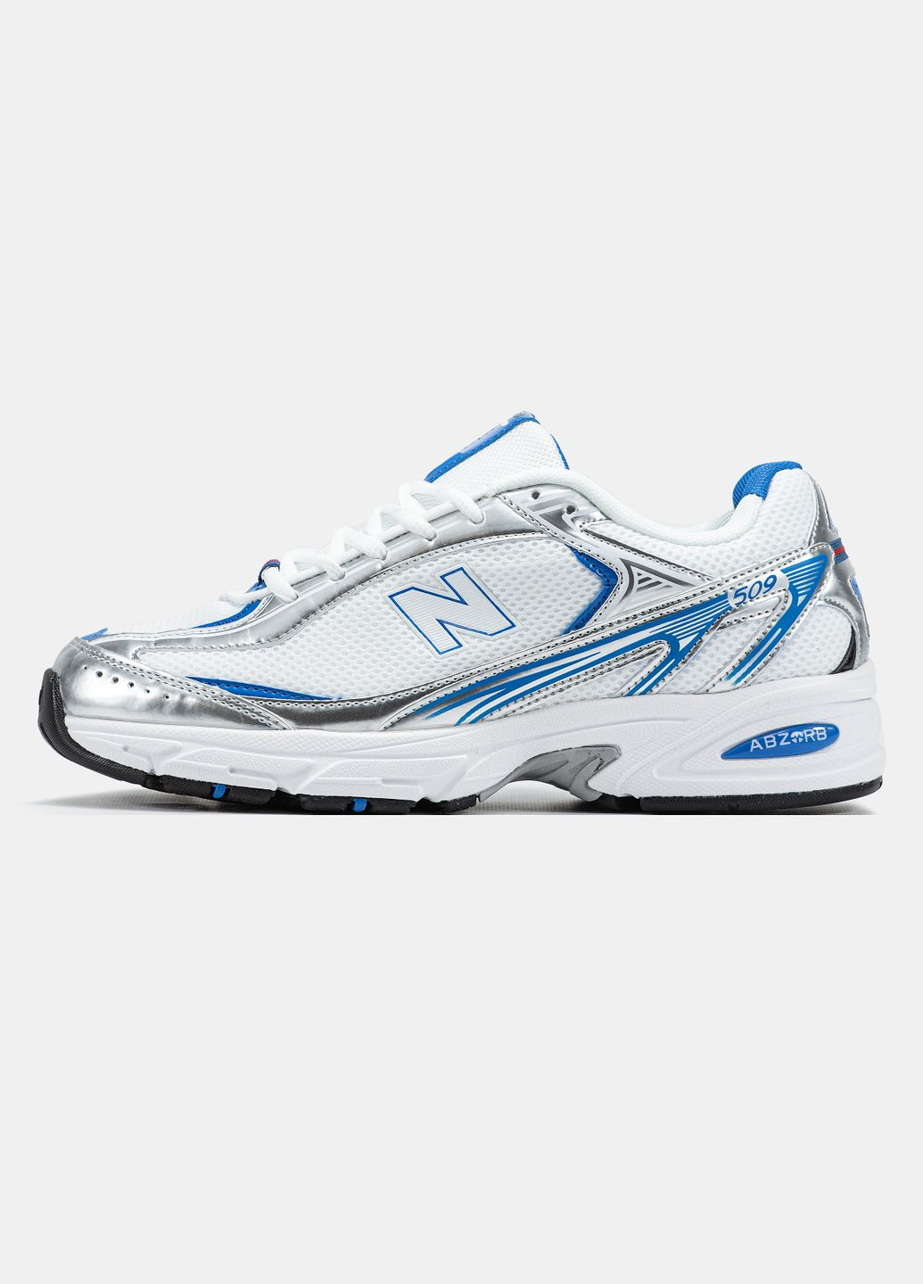 Білі Осінні кросівки чоловічі new balance 509 white blue silver | нью баланс 509 білі No Brand