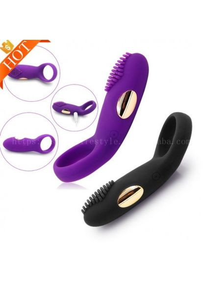 Кільце на пеніс ерекційне з вібратором для клітора OVO B9 Чорний Lovetoy (303894508)