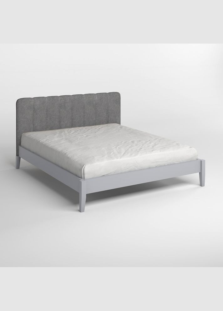 Двуспальная деревянная кровать Лондон ДК (RAL-7040)/Аляска 93 (Серый) Б1 140х190 см (MBG-6733) Mebigrand (368280075)