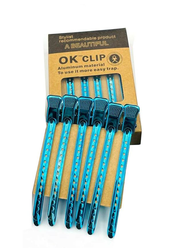 Зажим для волосся металевий Y.S. 7 см. 12 шт в упаковці, кольори в асортименті (червоний, зелений, блакитний) Proline (299384898)