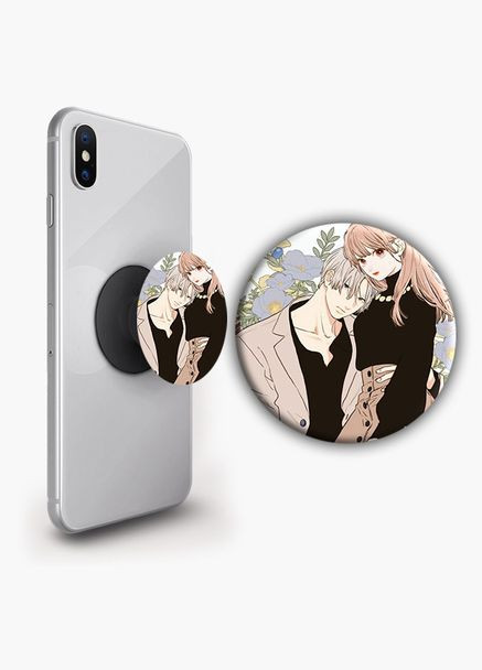 Держатель для телефона PopSockets Аниме Любовь на кончиках пальцев #04 Черный No Brand (304503649)