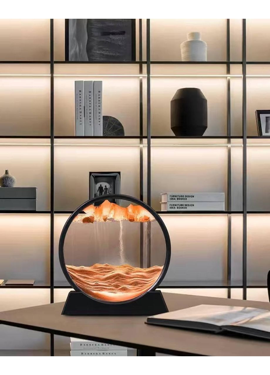 Картина 3Д Рухомий пісок Антистрес.Чорна рамка з помаранчевим кварцовим піском No Brand (295012723)