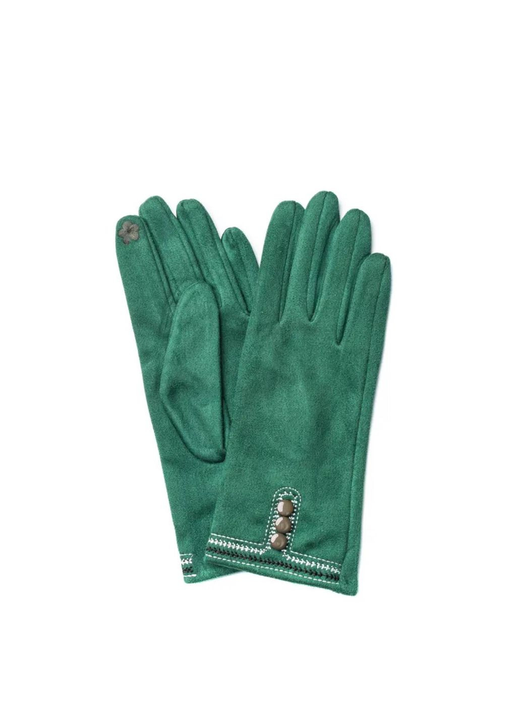 Перчатки Smart Touch женские экозамш зелные LuckyLOOK 688-569 (290278187)