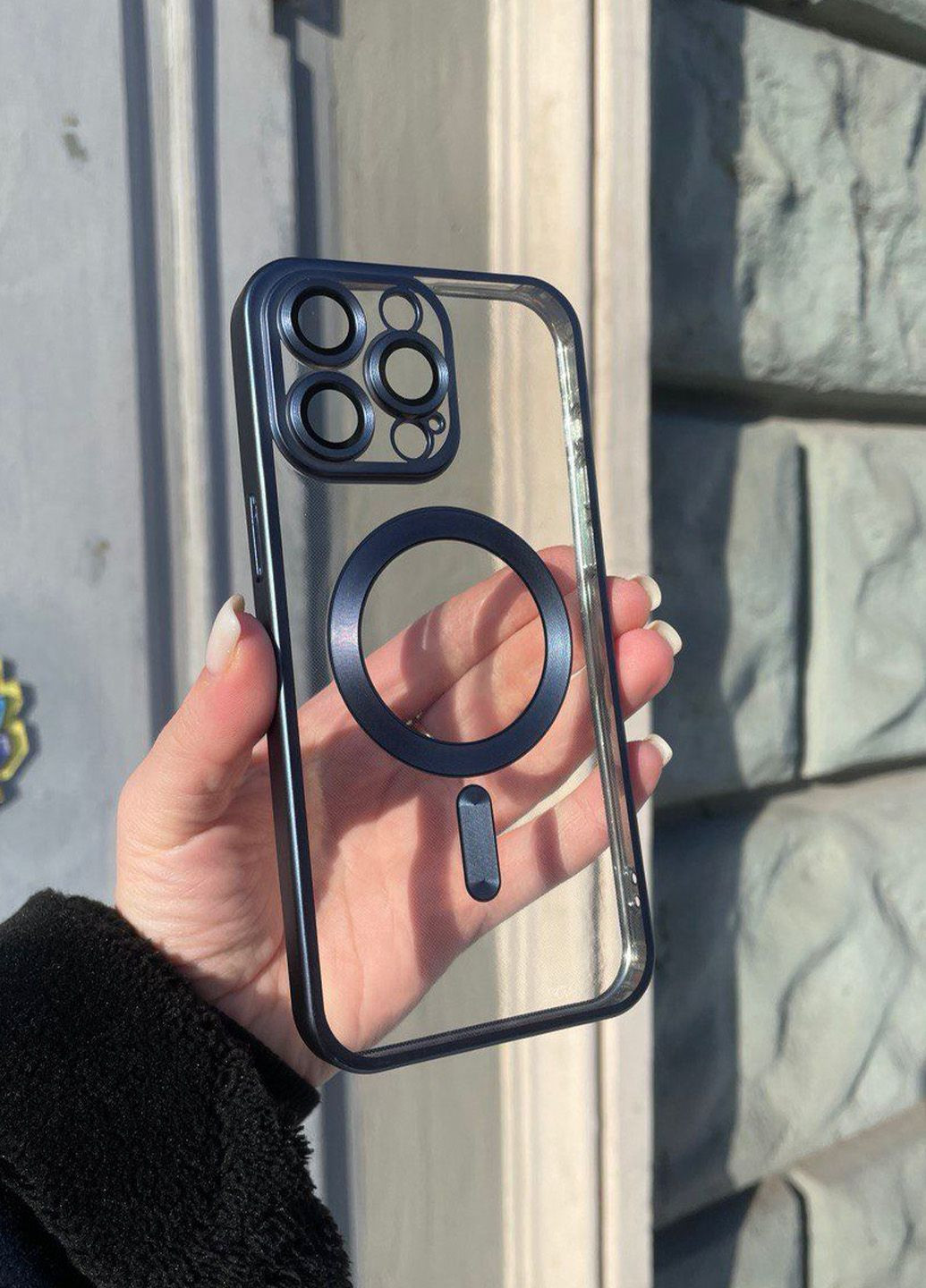 Силиконовый чехол Shining для iPhone 15 Pro Max Titanium Blue MagSafe / Айфон 15 Про Макс синий с магсейф No Brand (282676434)