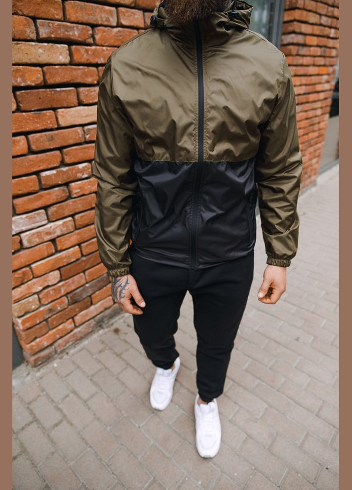 Оливкова (хакі) демісезонна вітровка No Brand ветровка