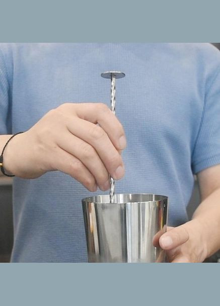 Набір барних коктейльних ложок з нержавіючої сталі 25,5 см 2 шт Сріблястий (С051370-2) ТМ (349843729)