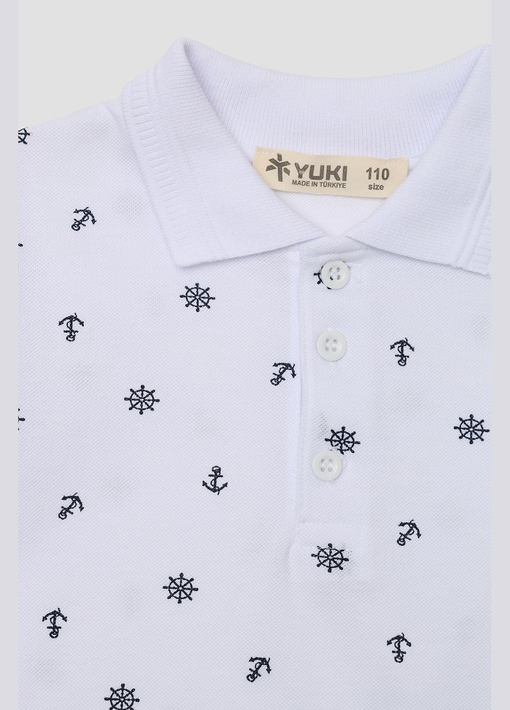 Белая детская футболка-футболка-поло с коротким рукавом для мальчика цвет белый цб-00276061 для мальчика Yuki