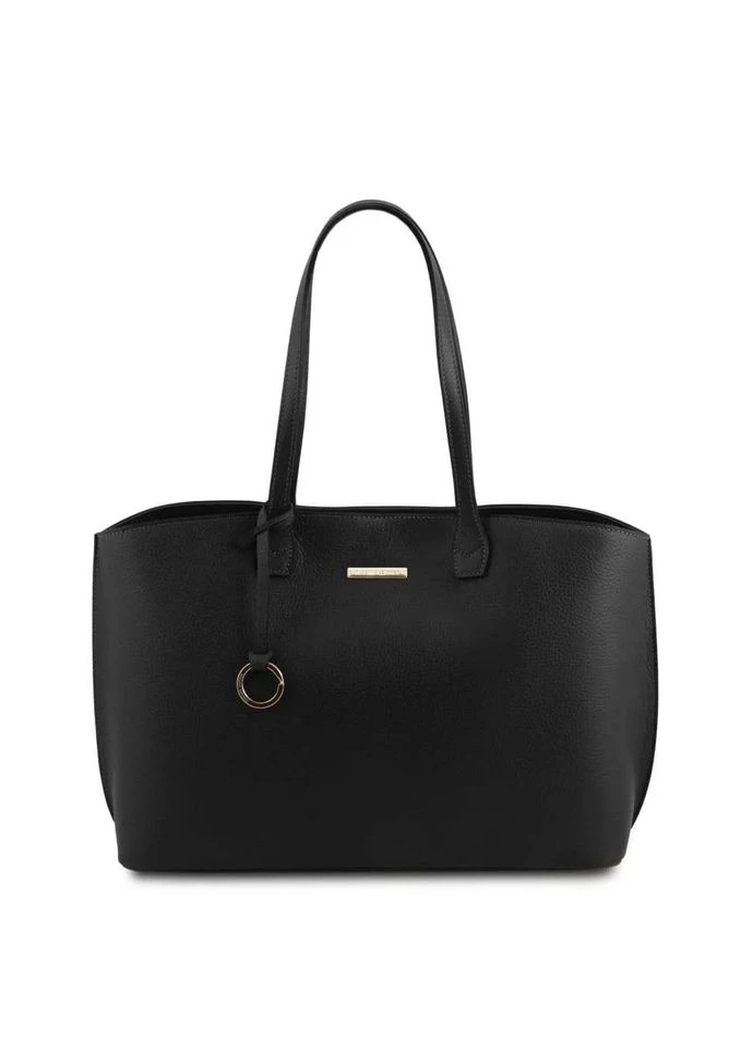 Кожаная сумка шоппер Tuscany TL141828 чёрная 44×27×14.5 см No Brand (400879776)