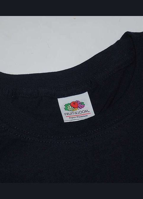 Темно-синяя футболка мужская super premium темно-зеленый (061044038l) с коротким рукавом Fruit of the Loom