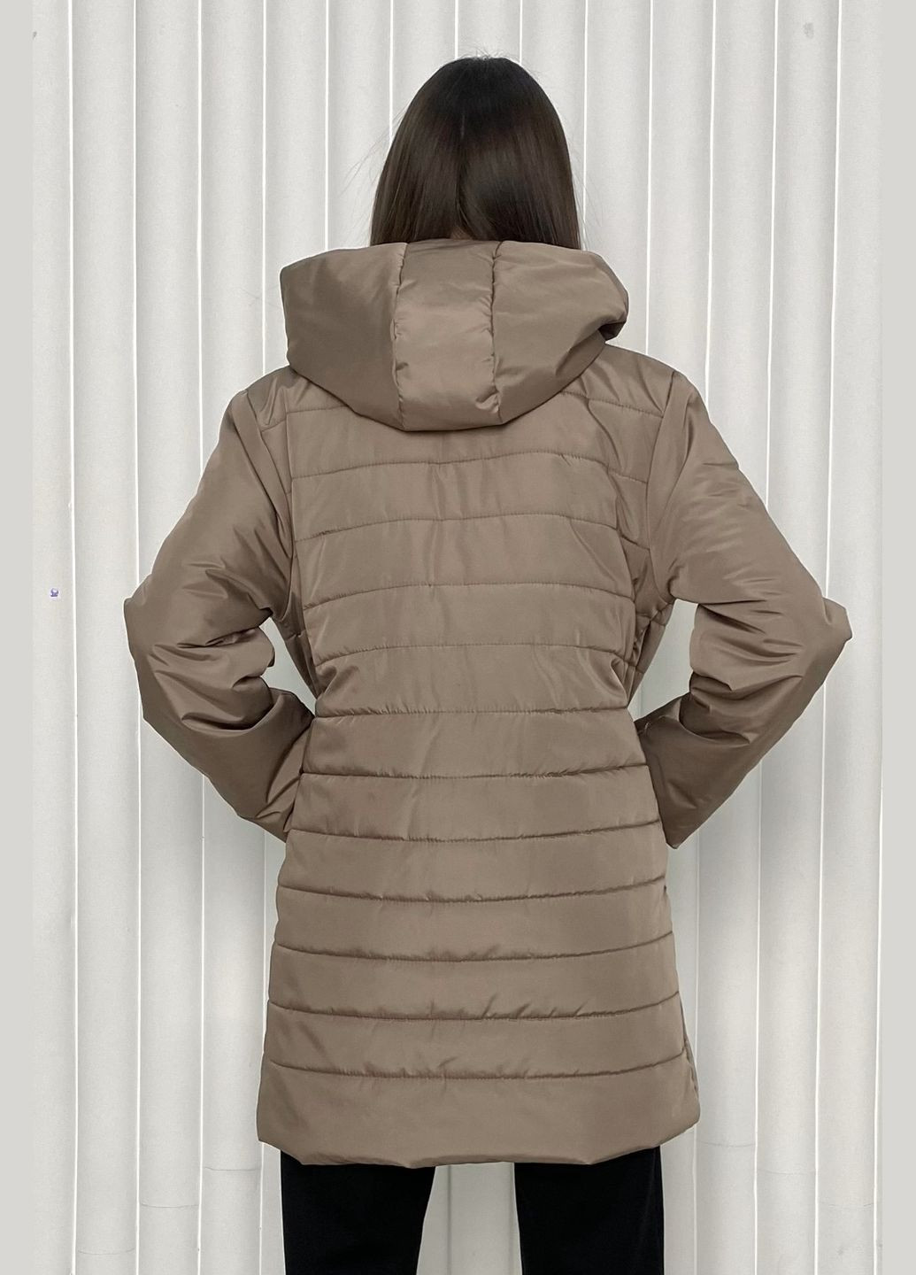 Коричневая куртка для беременных с утеплителем termoloft шоколадная Dianora