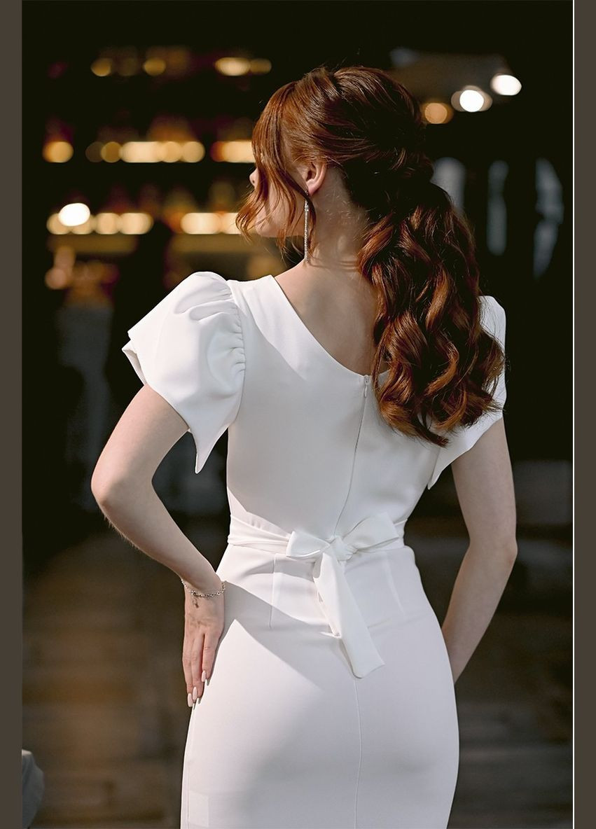 Білий вечірня плаття футляр Annita однотонна