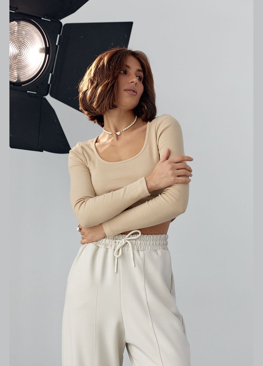 Облегающая трикотажная кофта в рубчик 8764 Lurex (280910393)