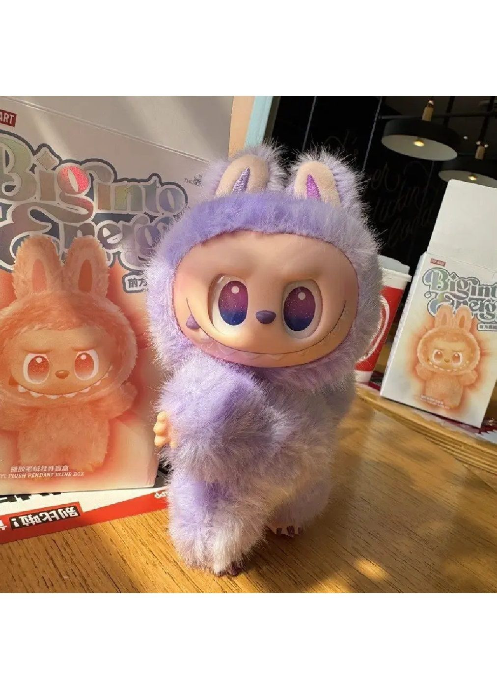 Мягкий плюшевый пушистый брелок сюрприз игрушка Лабубу на сумку рюкзак ключи 16 см (480731-Prob) Фиолетовый Unbranded (341341268)