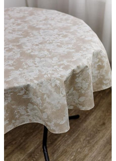 Скатертина непромокаюча кругла Алюр Бежевий 136 см (8081) Прованс (361784901)