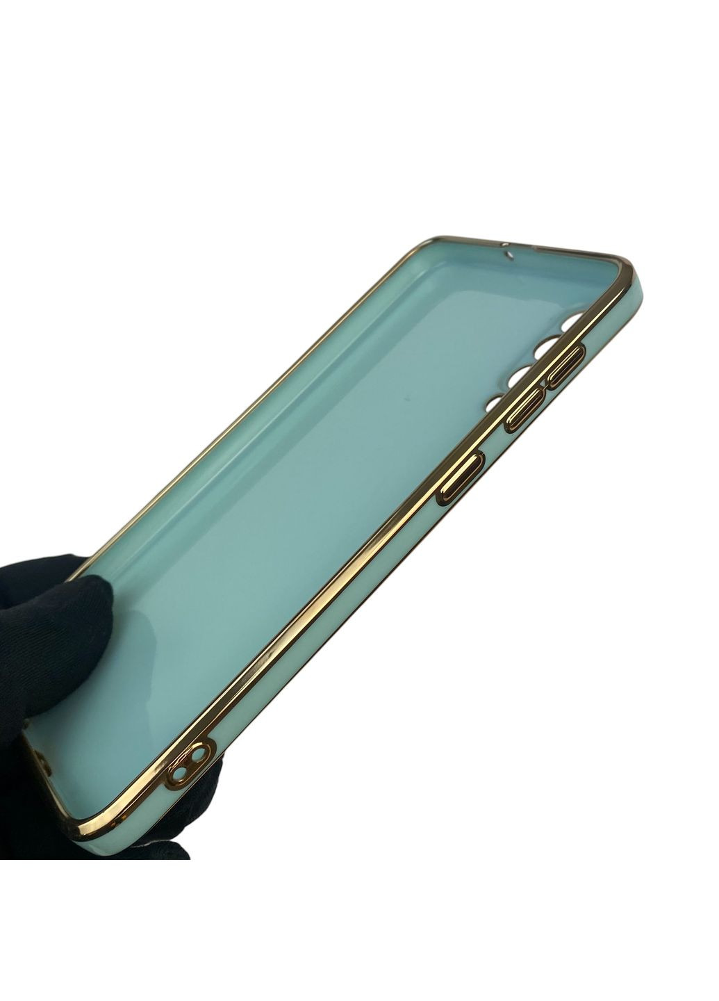 Чехол для Galaxy A50s SM-A507F с кольцом-подставкой с золотой окантовкой на самсунг а50с бирюзовый gs1 Samsung (366232082)