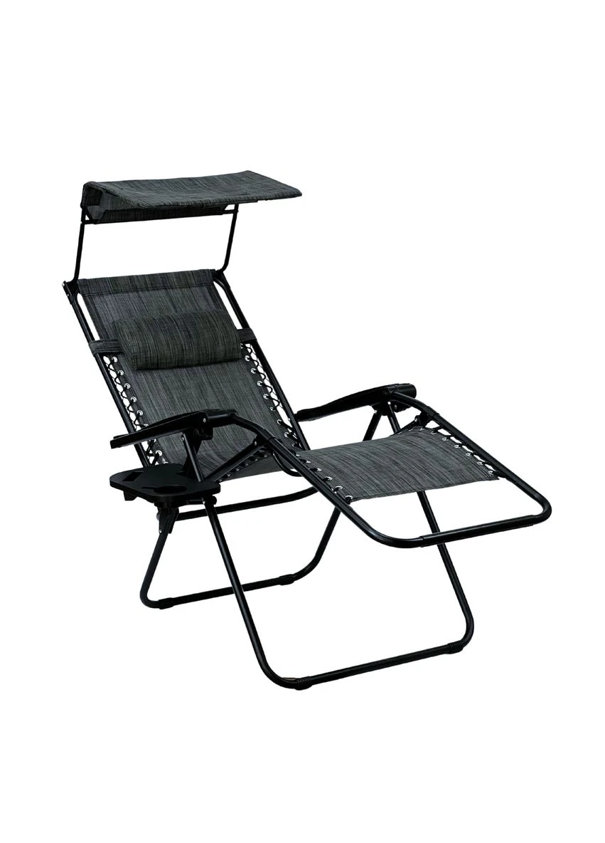 Раскладное кресло-шезлонг с козырьком Zero Gravity Dark Grey (LB-ZGC-H1-DGR) LEOBRO (382512074)
