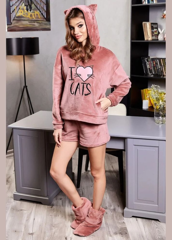 Коричневая всесезон костюм свитшот + брюки Seventeen