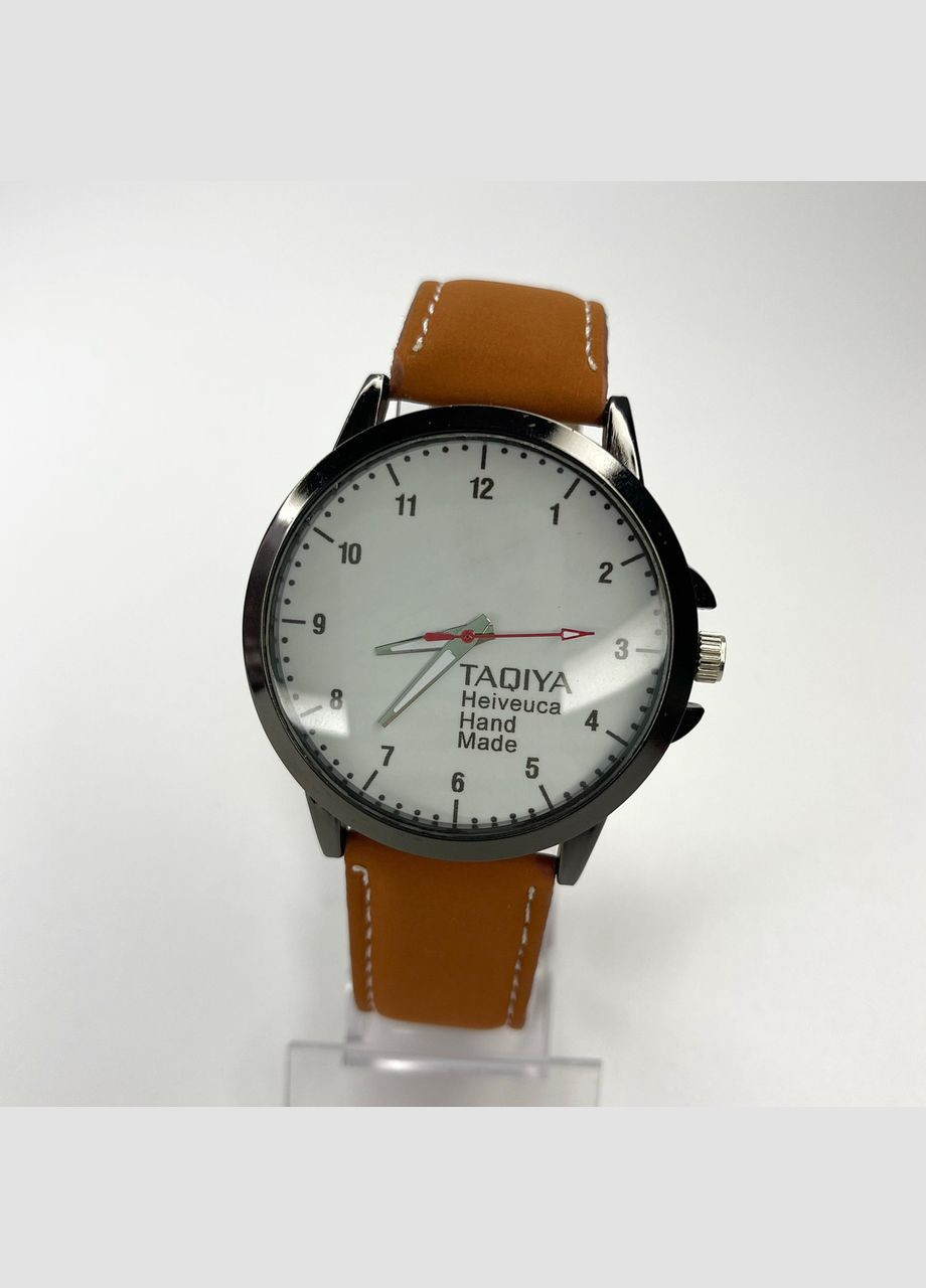 Часы наручные TAQIYA Мужские арабские цифры механизм кварцевый ремешок Эко-кожа Коричневый Geneva (316660104)