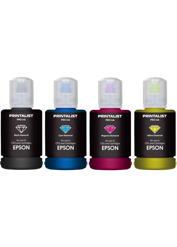 Комплект чернил для Epson 4х140г B/C/M/Y водорастворимый (PL-INK-EPSON-SET4) (о) Printalist (326598403)