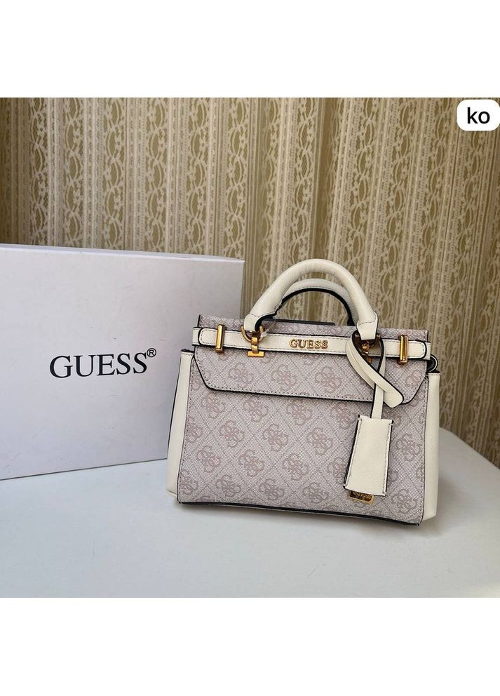 Женская сумка Guess 088 с двумя ручками бледно розовая No Brand (367041128)