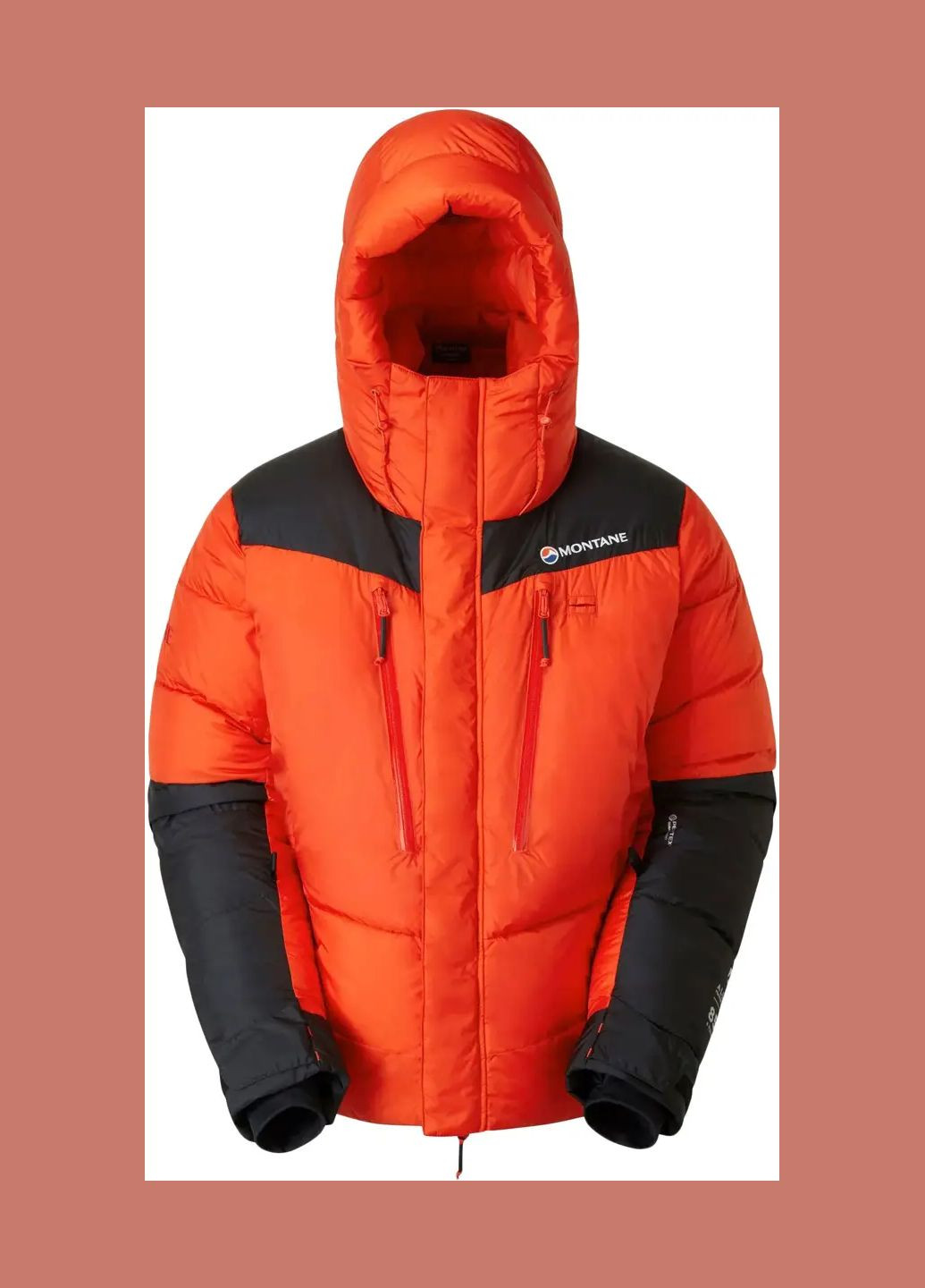Оранжевая демисезонная куртка ontane apex 8000 down jacket firefly orange Montane