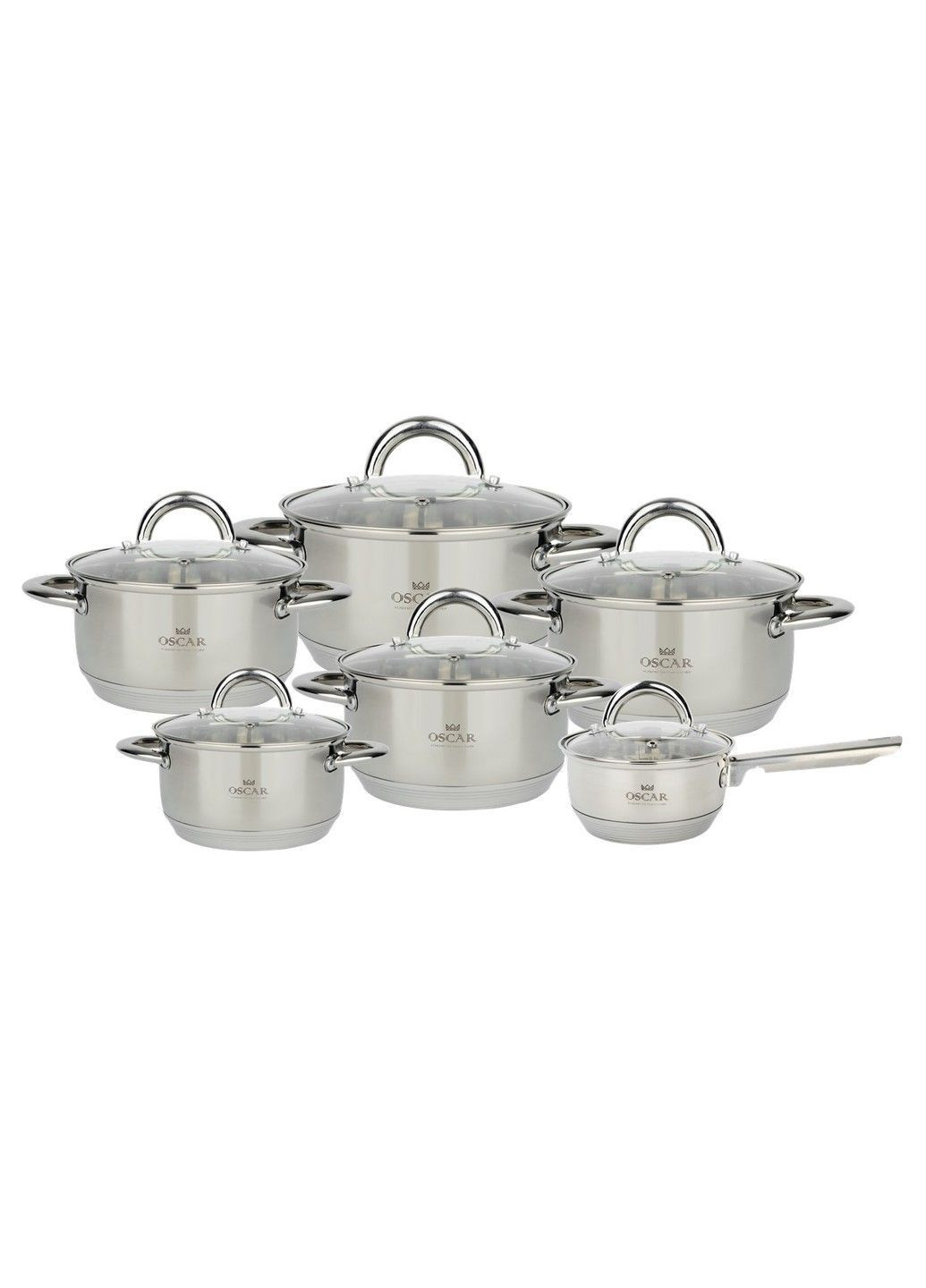 Набор посуды VERONA 12пр. Ковш+каструли (1.15-6.1л) (OSR-4002/n) Oscar (365278568)