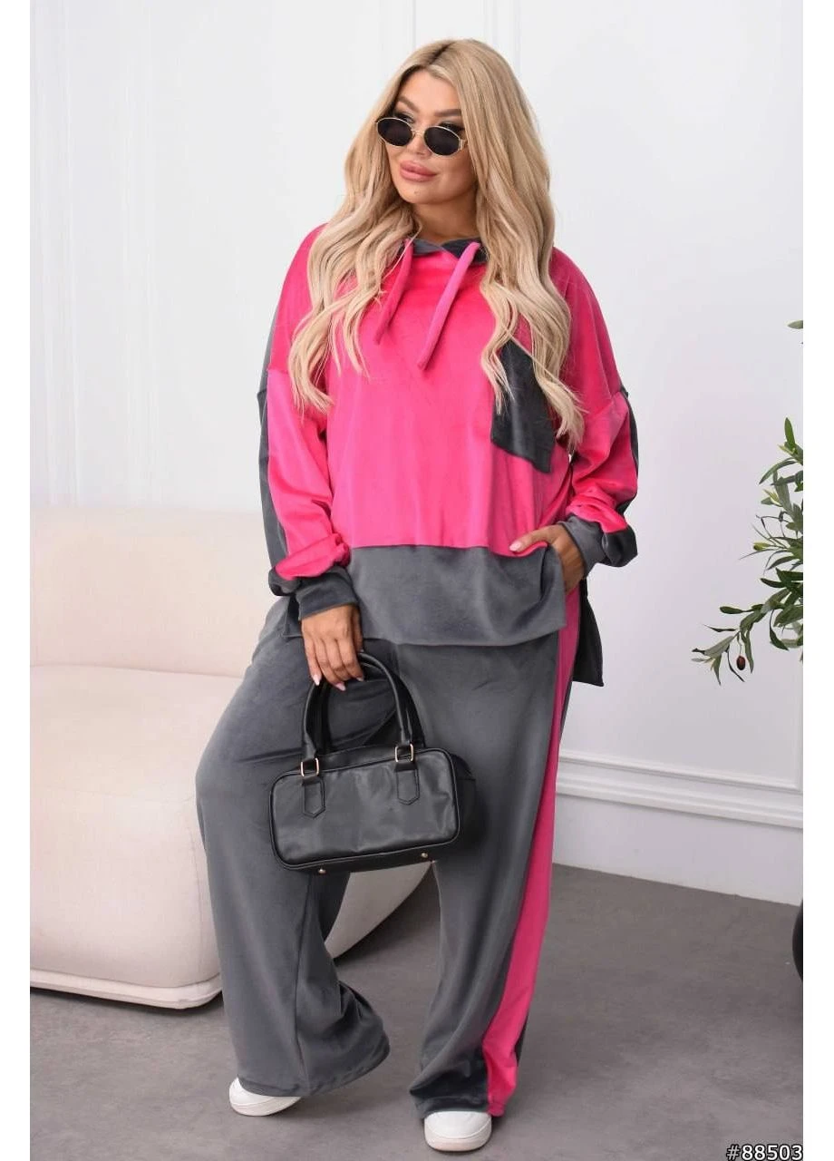 Спортивный костюм с яркими вставками. Худи+джоггеры. No Brand (390967343)