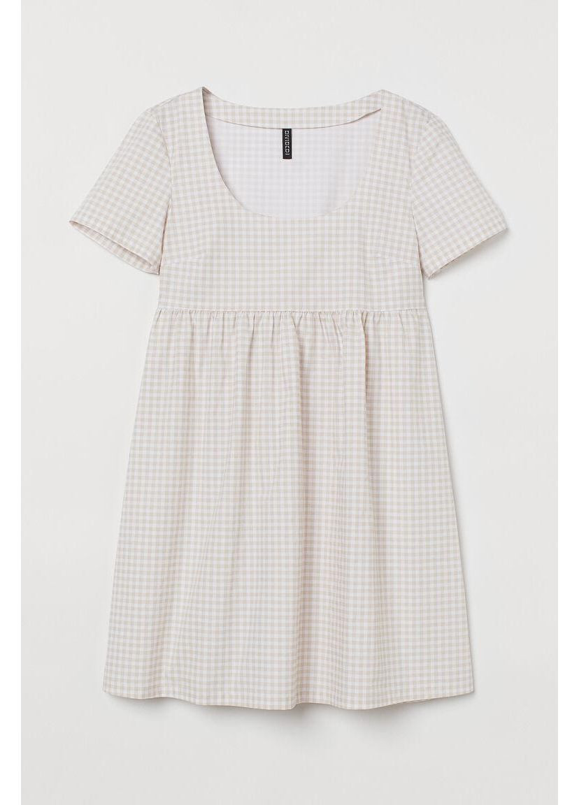 Белое платье лето,белый в бежевые узоры, divided H&M