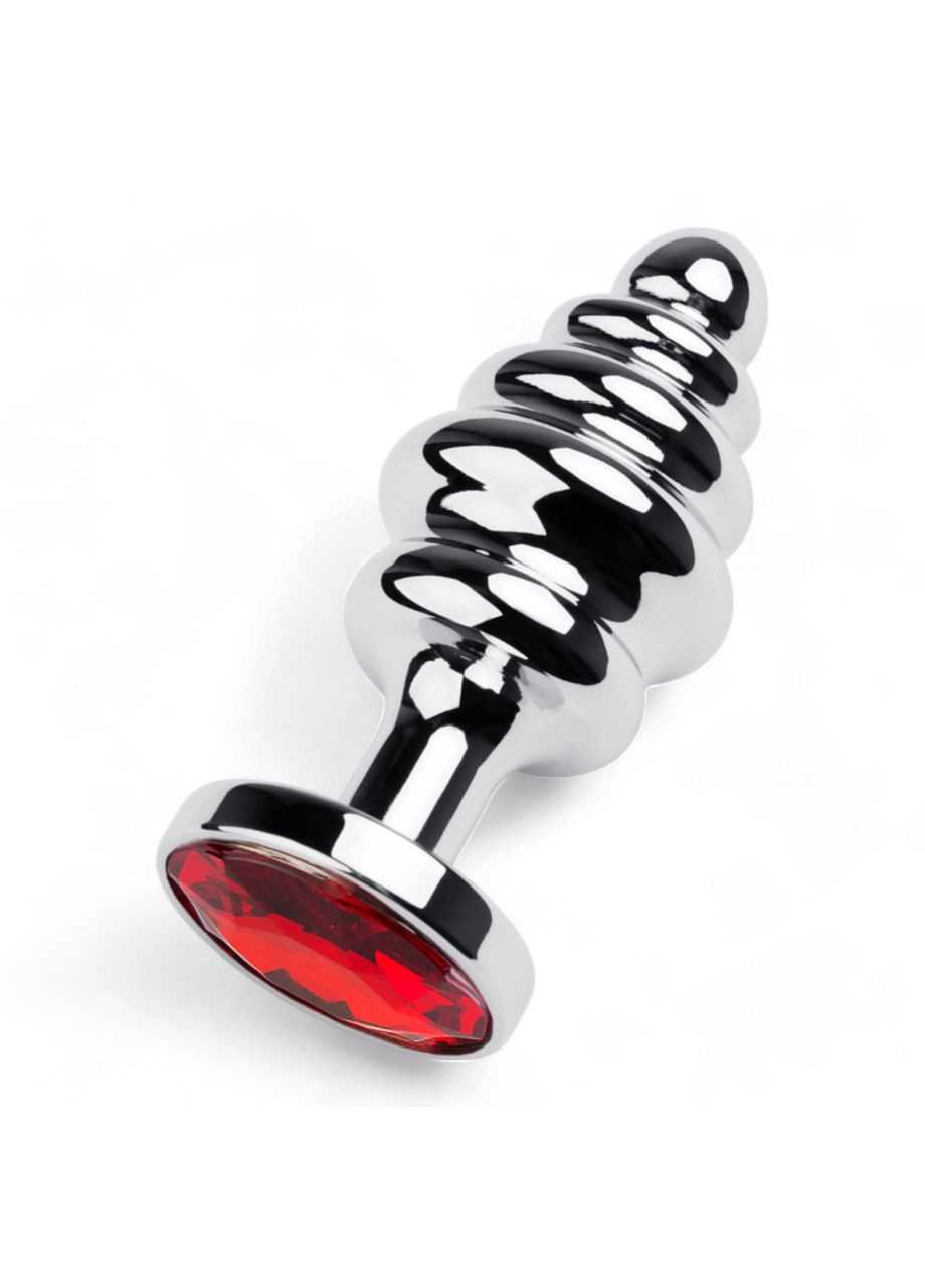 Анальна пробка з кристалом анальна іграшка без вібрації Ребриста стимулятор для ануса ToyFa (317748179)