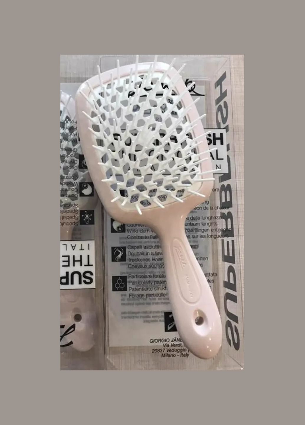 Щітка Superbrush 1830 гребінець пудрова - пастельно рожева Pastel Janeke (339668982)