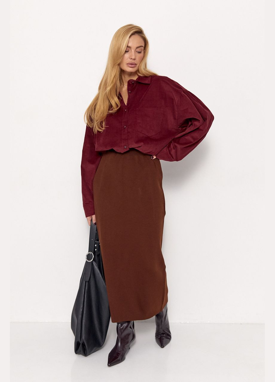 Тепла в'язана спідниця міді - чорний Lurex (314901708)