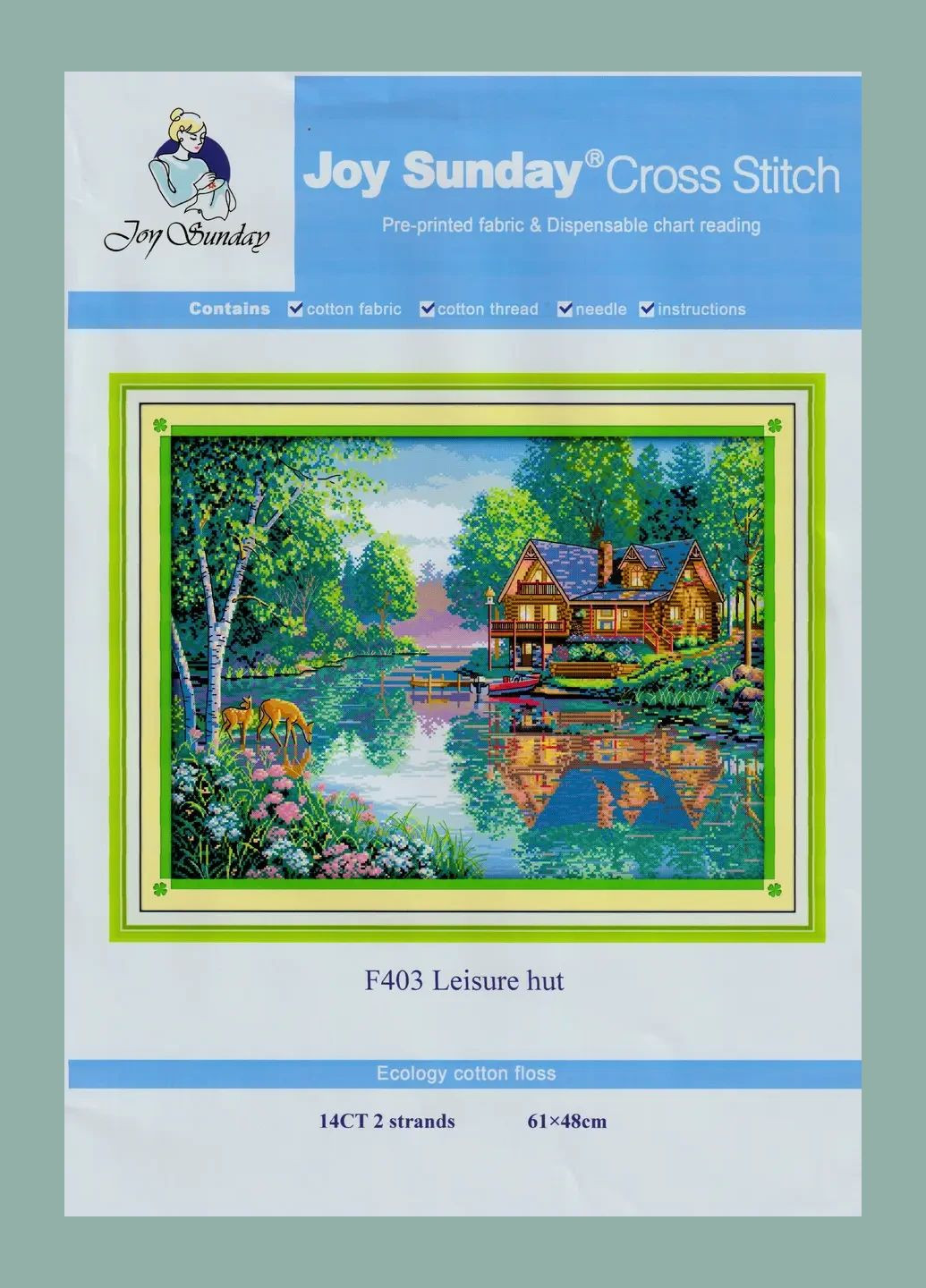 Набір для вишивання за нанесеною на канву схемою "Leisure hut". AIDA 14CT printed 61*48 см Joy Sunday (313614132)