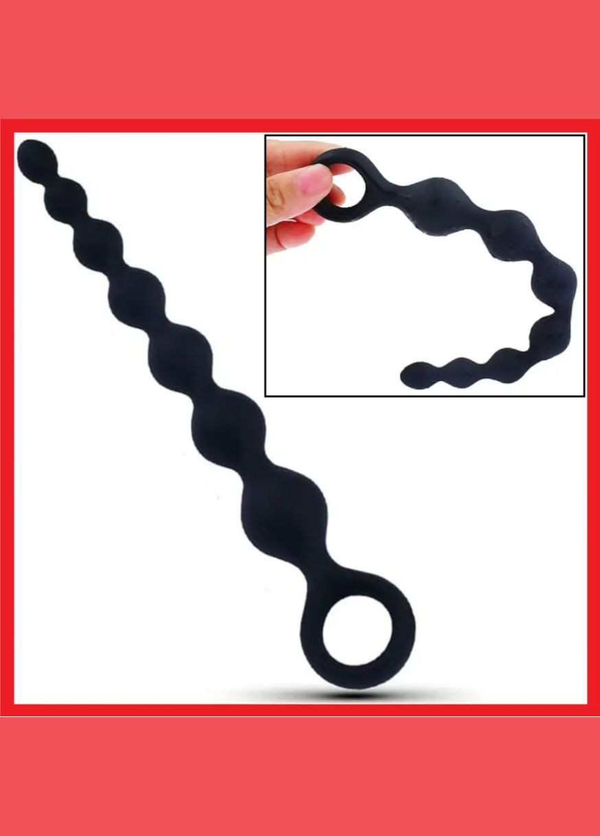 Анальные бусы черного цвета Soft Touch (301425173)