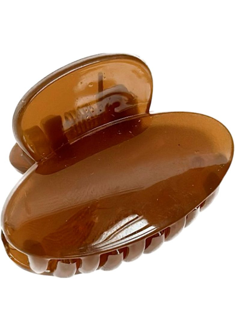 Крабик для волосся прозорий коричневий овал міні 4 см Miso (353844609)