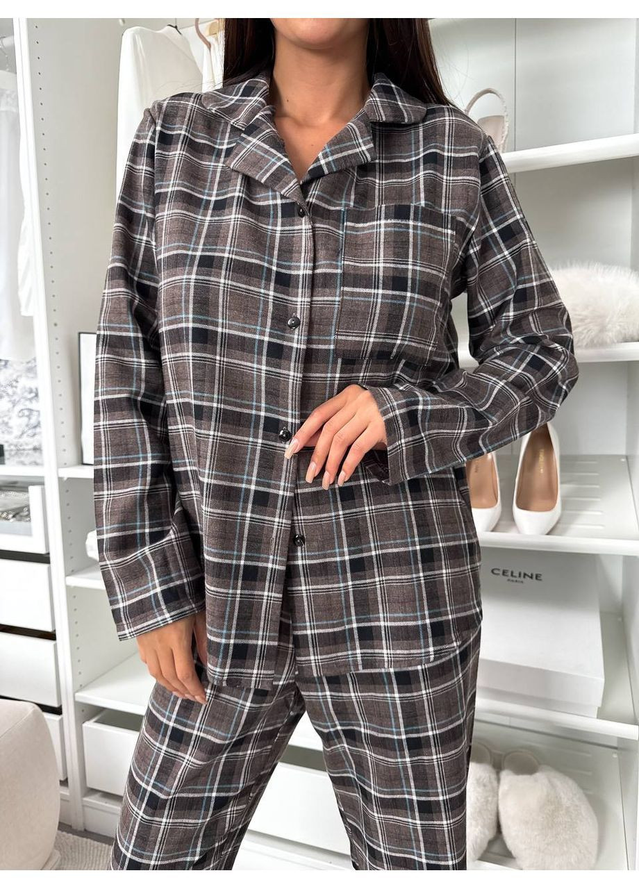 Коричнева всесезон піжама No Brand