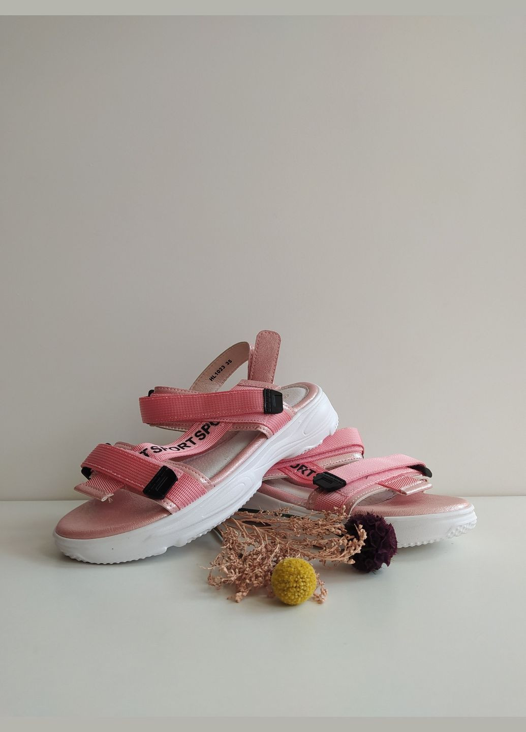 Розовые детские босоножки 35 г 23,2 см розовый артикул б89 Lilin Shoes