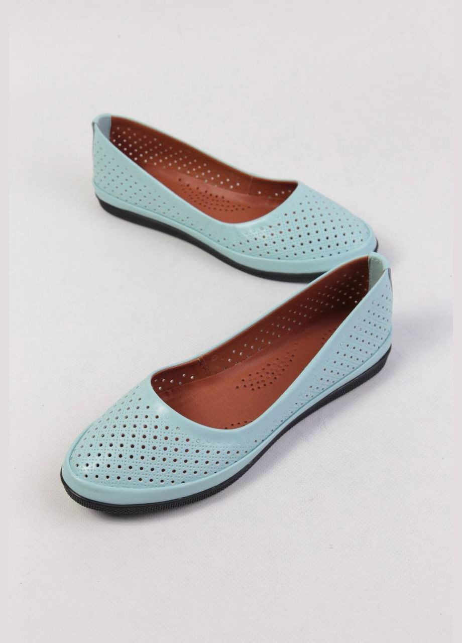 Женские балетки Benito | голубые однотонные натуральная кожа (322186386)