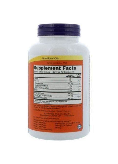 Super Omega 3-6-9 1200 mg 90 Softgels Now Foods (362418963)