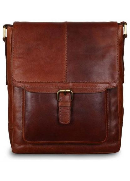 Сумка планшет через плече чоловіча з натуральної шкіри середня Рудий 37496 Ashwood (352527467)
