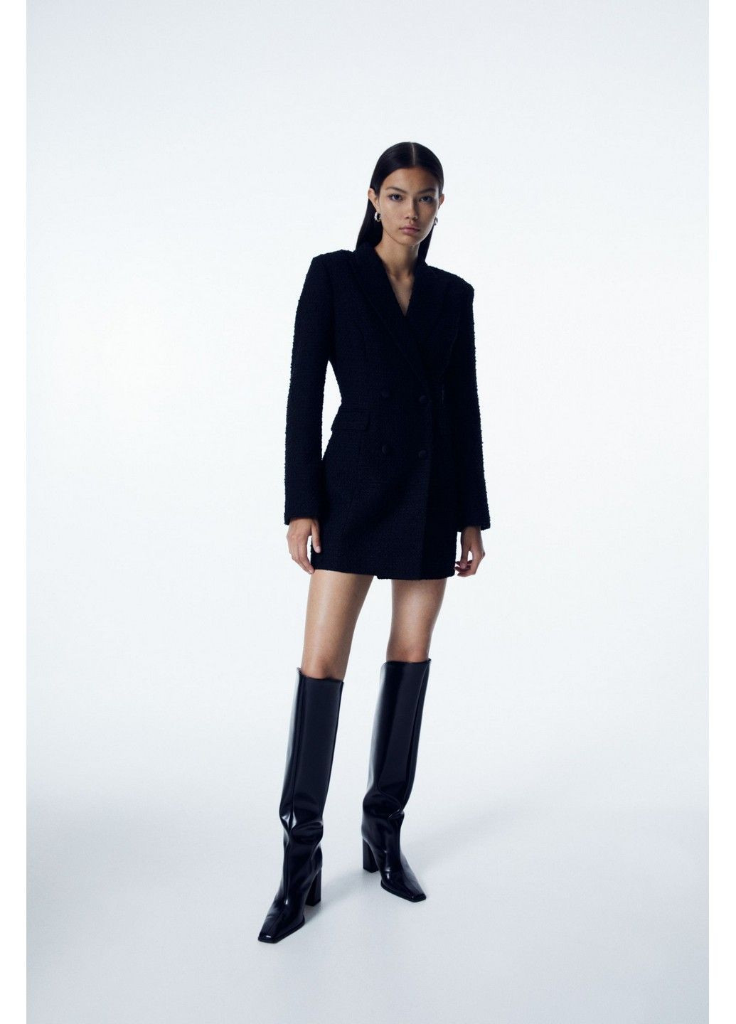 Черное деловое платье-пиджак H&M однотонное